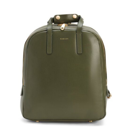 RADLEY LONDON Dark Olive Leather Dukes Place Medium Zip Around Backpack - Picture 1 of 2